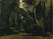 Paul Huet Landscape in the Forest at Compiegne oil